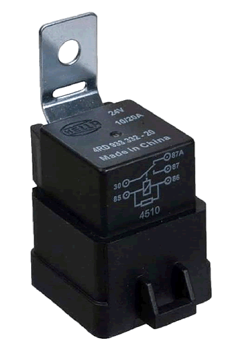 24 Volt DC 20 amp heavy duty Hella relay 933332201 SPDT